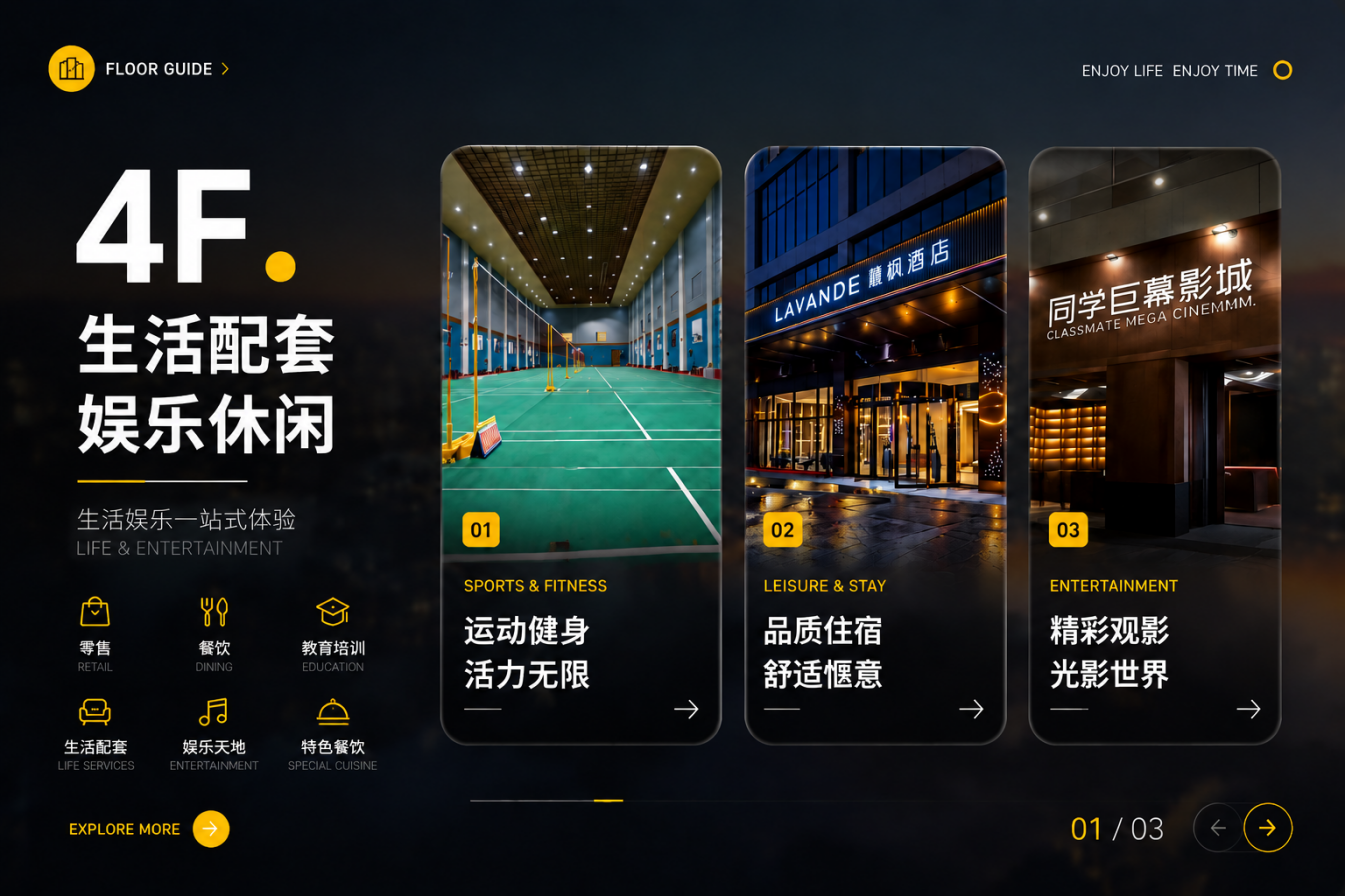 同学广场4F楼层业态导视图